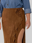 Plus Size Ruffled Slit High Rise Skirt nicholesgifts