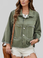 Raw Hem Button Up Denim Jacket nicholesgifts