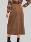 Women Front Slit Shift High Waist Midi Skirt nicholesgifts