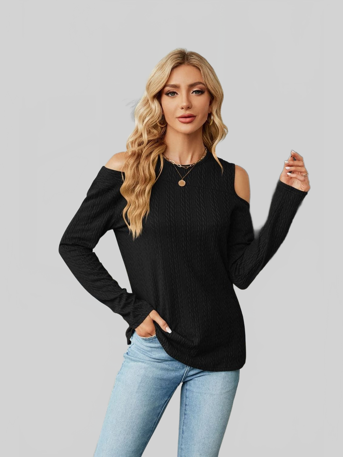 Women Dropped Shoulder Long Sleeve Blouse NicholesGifts