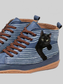 Women Cat Print Striped Ankle Sneakers NicholesGifts