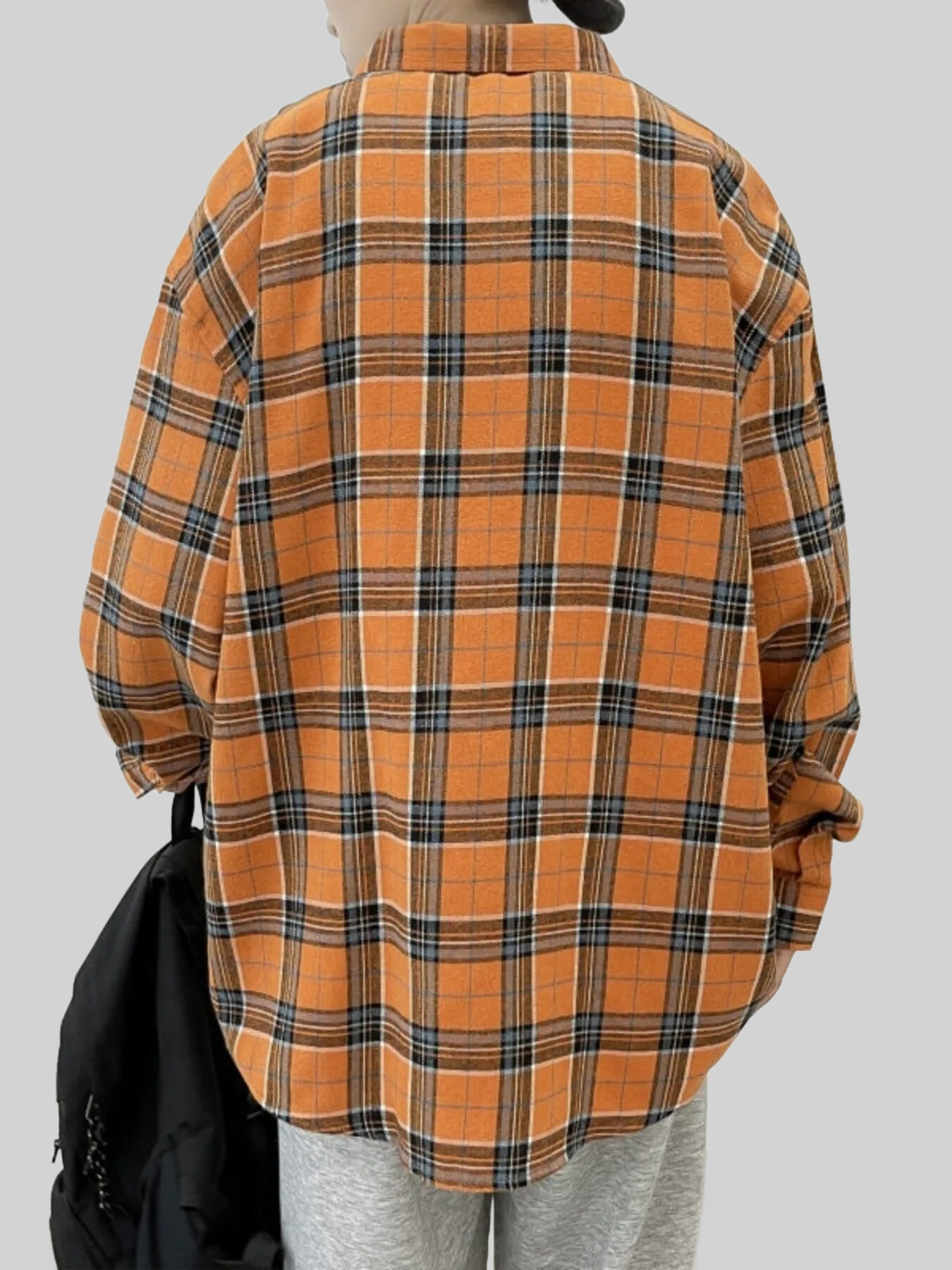 Men's Plus Size Plaid Long Sleeve Shirt nicholesgifts
