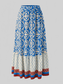 Geometric Elastic Waist Maxi Skirt nicholesgifts