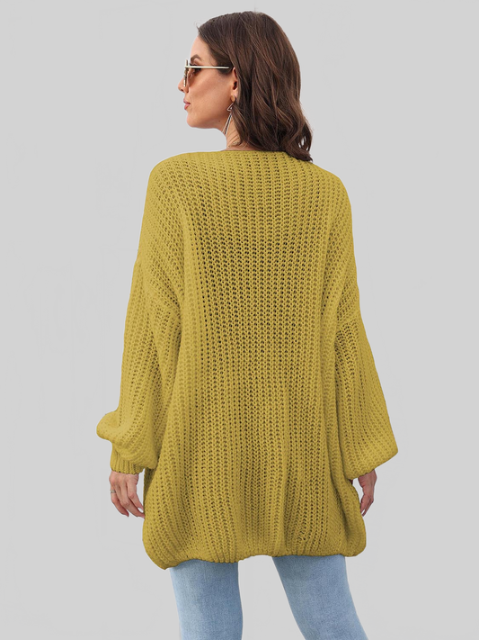 Women Open Front Dropped Shoulder Longline Cardigan nicholesgifts