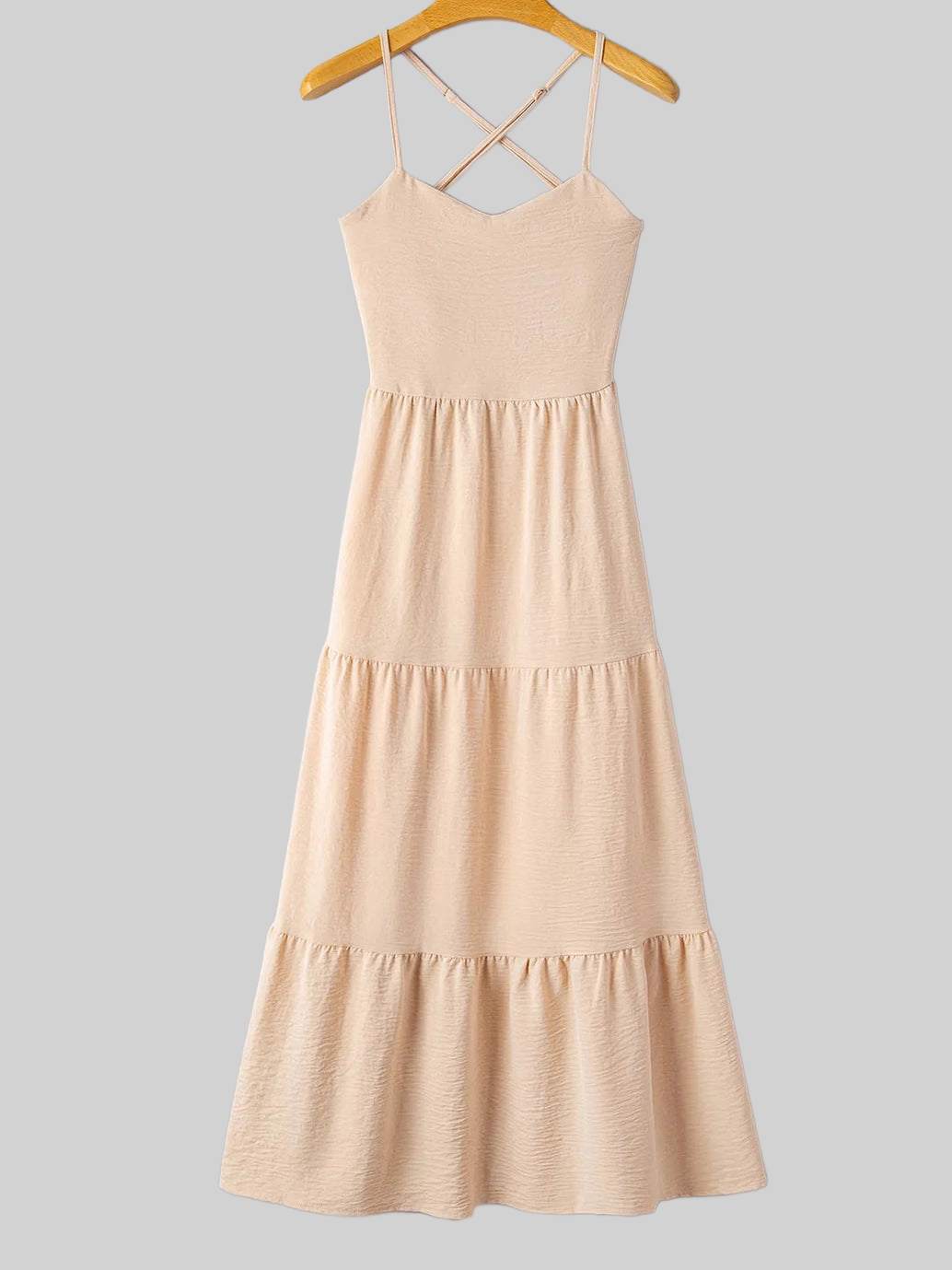 Tiered Crisscross Spaghetti Strap Dress nicholesgifts