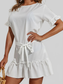 Tied Frill Short Sleeve Mini Dress nicholesgifts