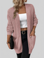 Rib-Knit Open Front Pocketed Cardigan nicholesgifts