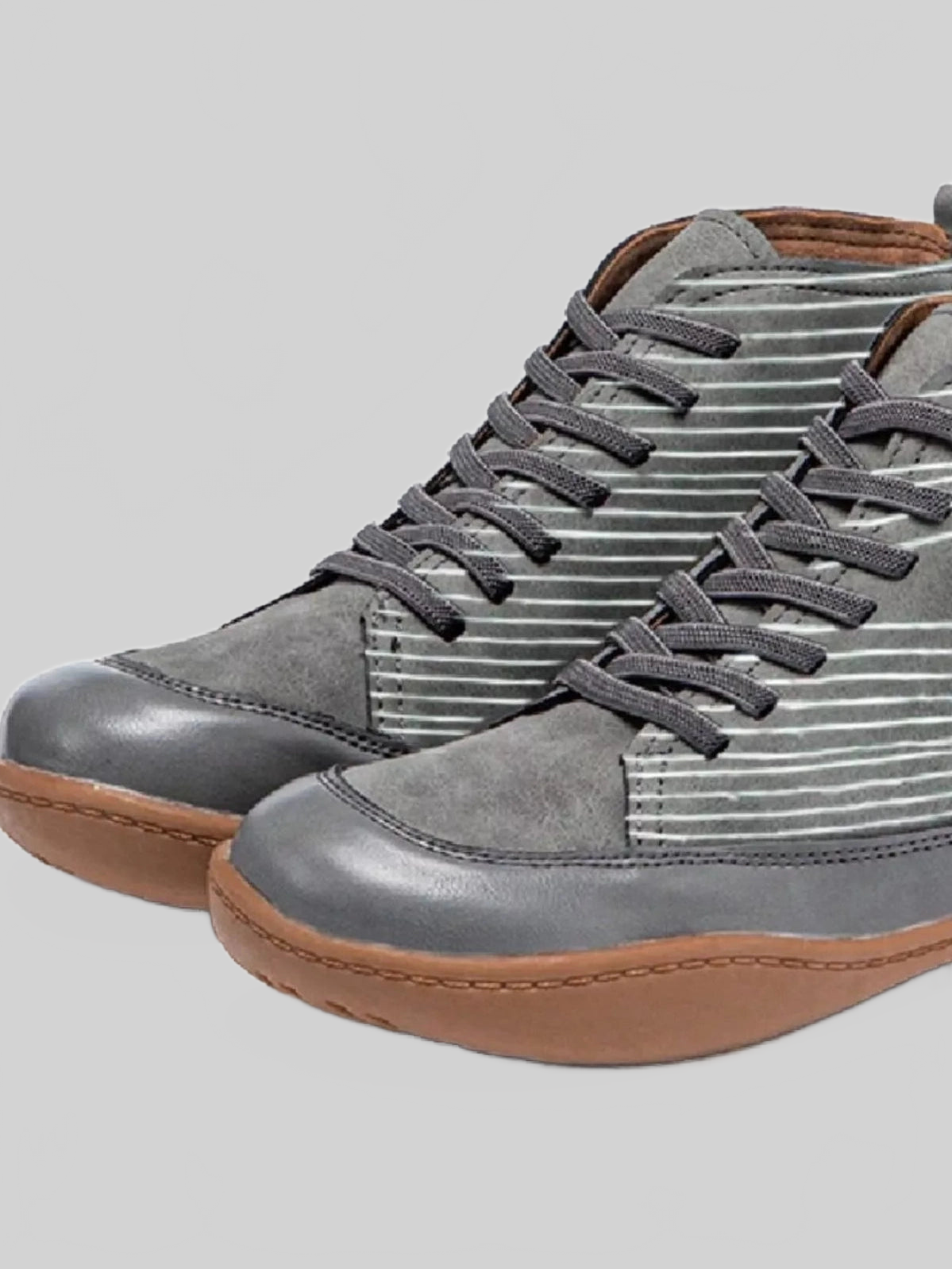 Women Cat Print Striped Ankle Sneakers NicholesGifts