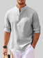 Men's Full Size Half Button Long Sleeve Shirt nicholesgifts