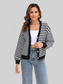 Angel Wings Button-Down Stripe & Plaid Contrast Pattern Cardigan nicholesgifts