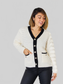 Women Contrast Trim Button Up Cardigan nicholesgifts