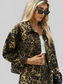 Pocketed Leopard Long Sleeve Denim Jacket nicholesgifts