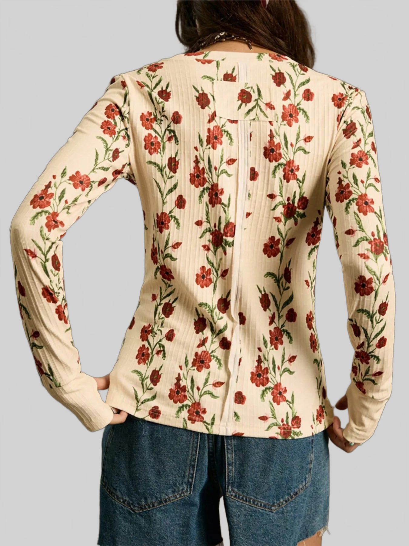 Floral Print Long Sleeve T-Shirt nicholesgifts