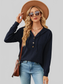 Drawstring Half Button Long Sleeve Hoodie nicholesgifts