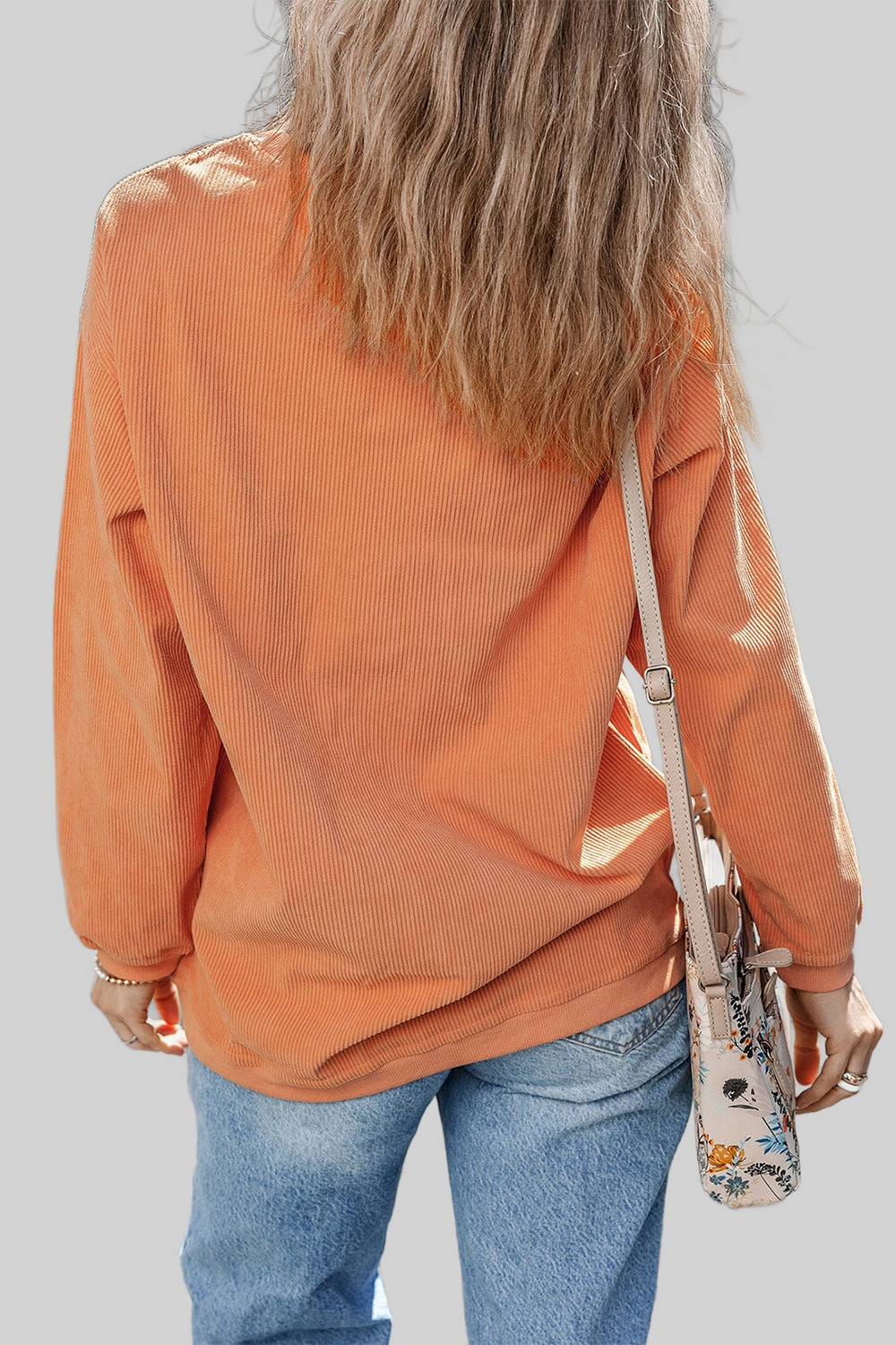 Sequin Pumpkin Round Neck Long Sleeve Sweatshirt nicholesgifts