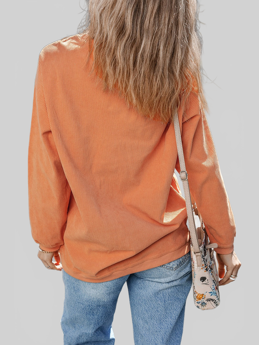 Sequin Pumpkin Round Neck Long Sleeve Sweatshirt nicholesgifts