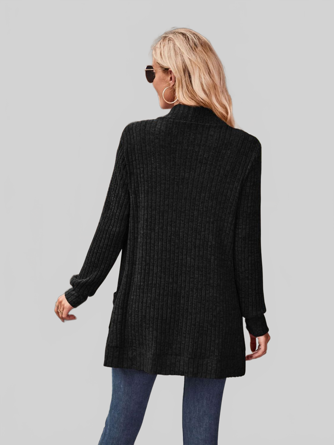 Women Open Front Cardigan with Pockets nicholesgifts