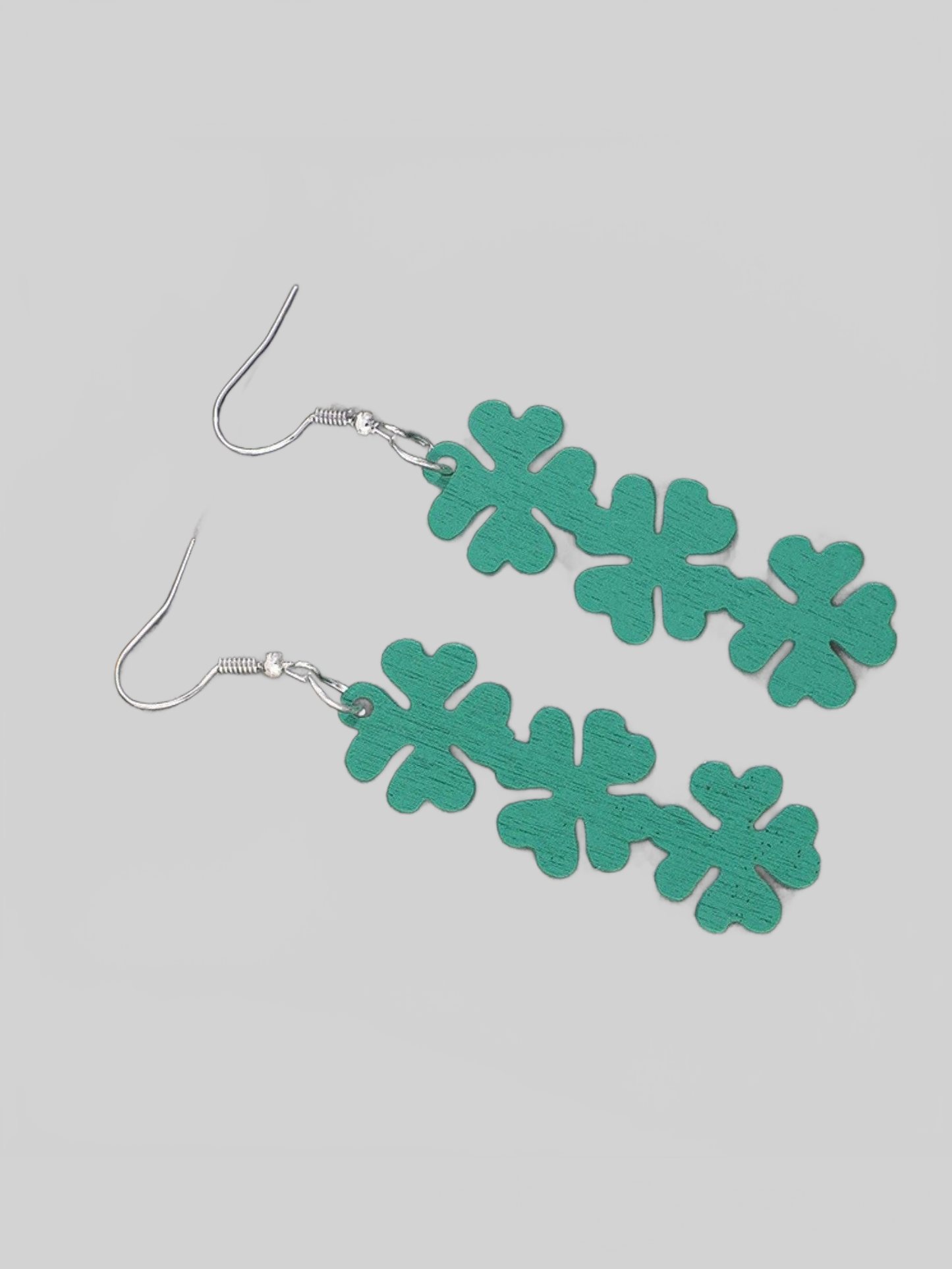 Women Lucky Clover Wooden Dangle St. Patrick's Day Earrings nicholesgifts