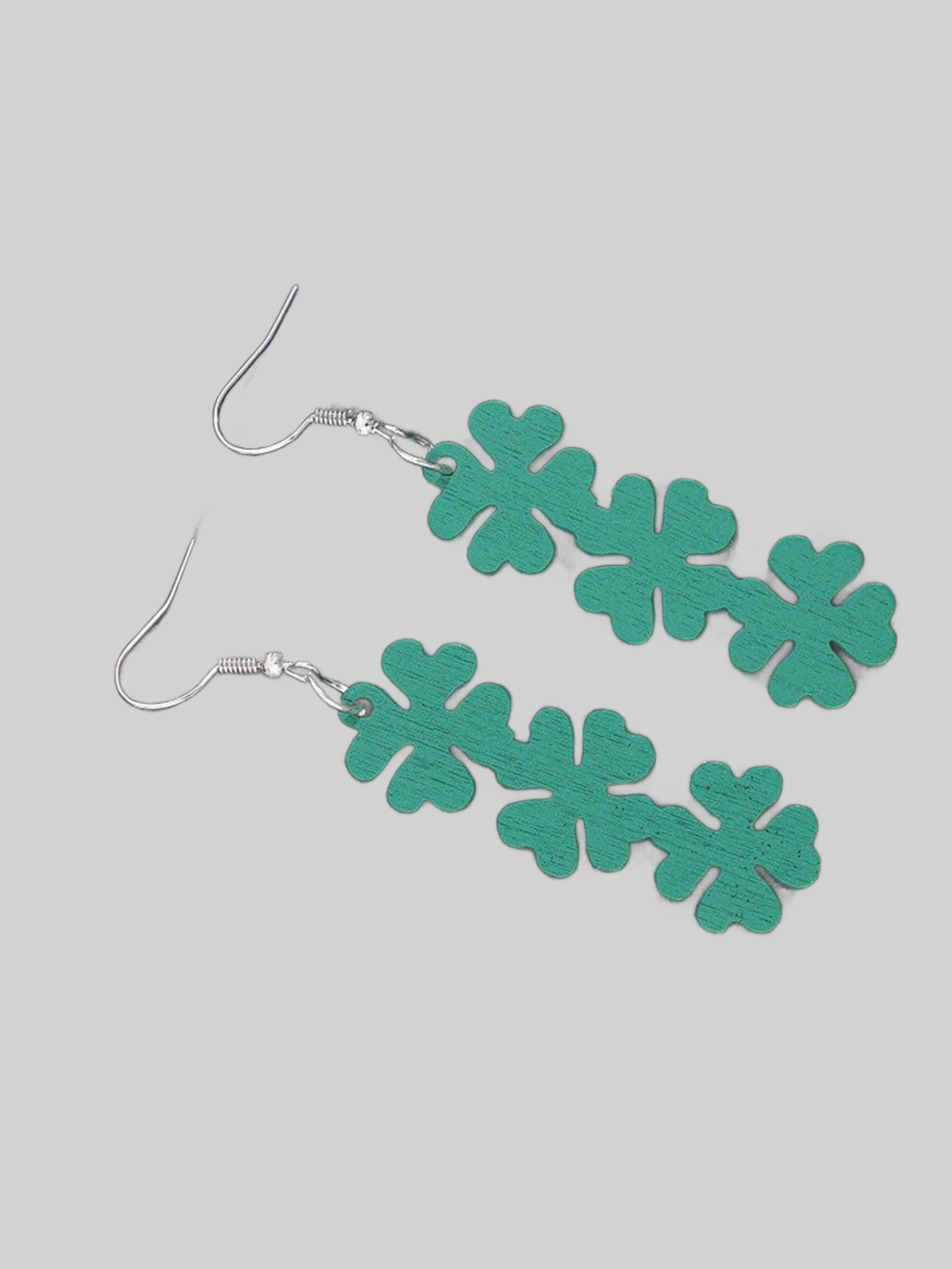 Women Lucky Clover Wooden Dangle St. Patrick's Day Earrings nicholesgifts