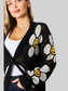 Women Perfee Floral Button Down Longline Cardigan nicholesgifts