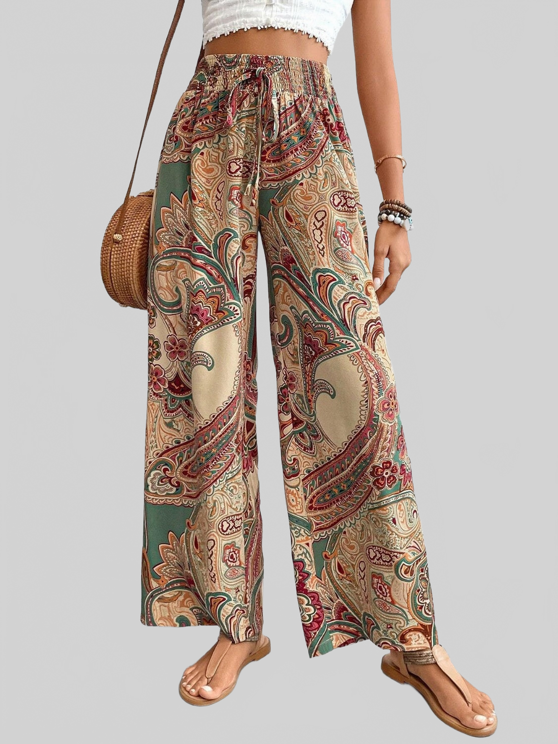 Women Printed Wide Leg Pants NicholesGifts