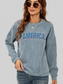 Women American Graphic Dropped Shoulder Sweatshirt nicholesgifts