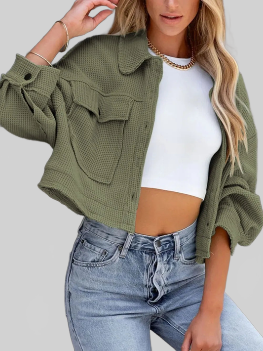 Button Up Long Sleeve Jacket nicholesgifts
