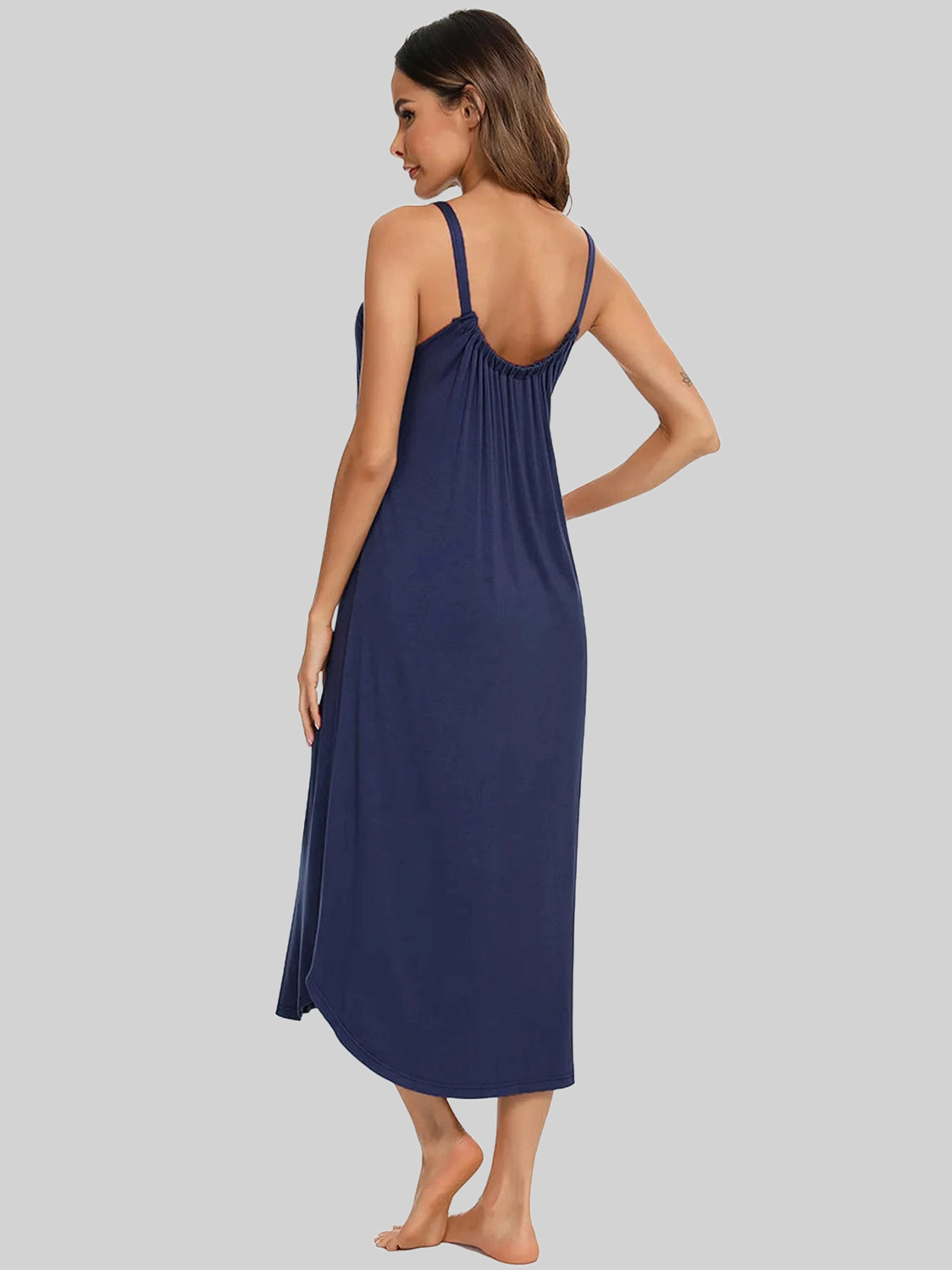 V-Neck Midi Lounge Dress nicholesgifts