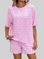 Flower Round Neck Top and Shorts Lounge Set nicholesgifts
