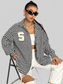 Houndstooth Button Down Long Sleeve Shacket nicholesgifts
