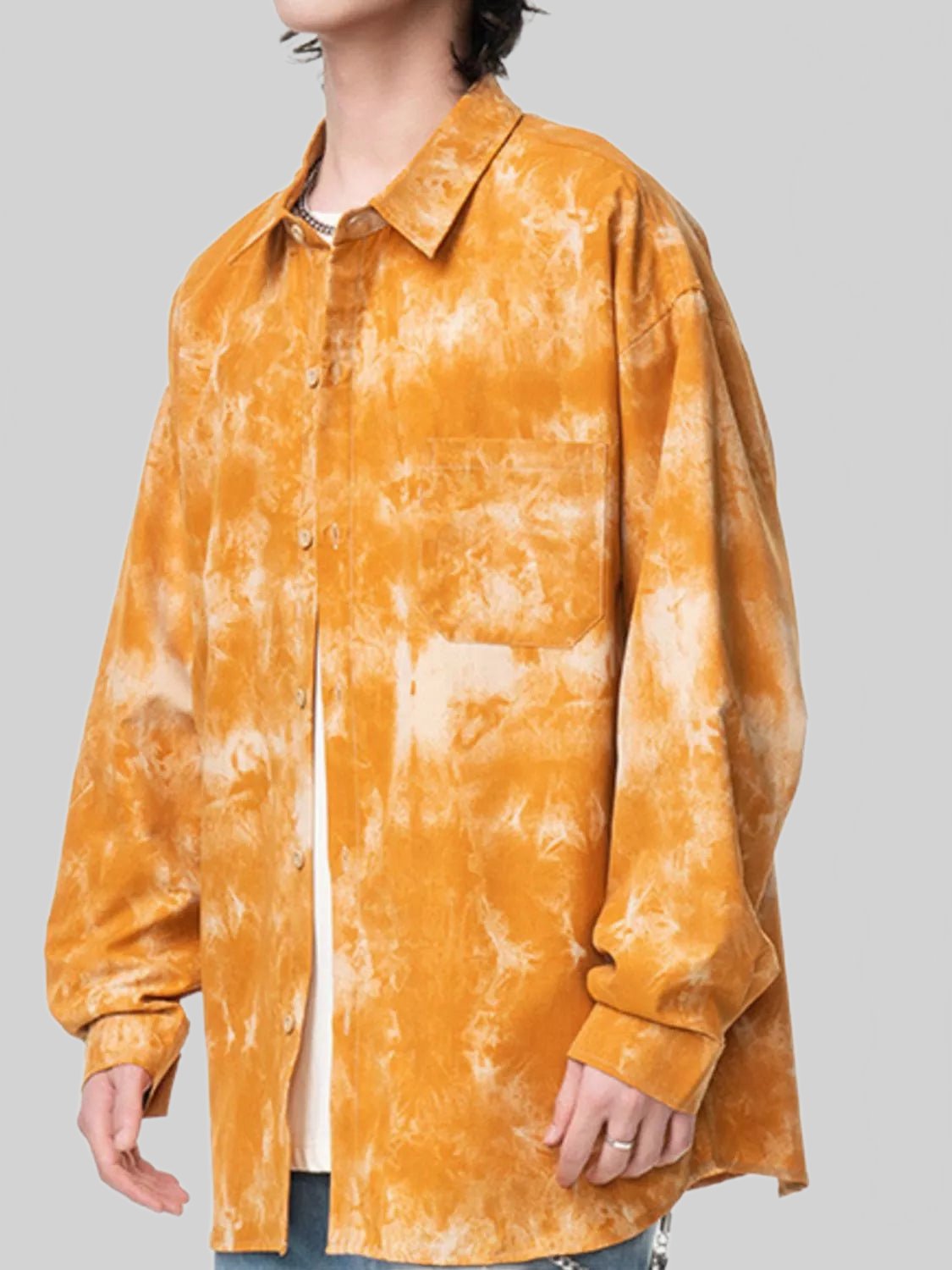 Men's Plus Size Tie-Dye Button-Up Shirt nicholesgifts