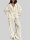 Floral Print Button-Down Top and Pants Lounge Set nicholesgifts