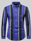 Men's Plus Size Slim Fit Striped Button Up Shirt nicholesgifts