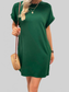 Women Pocketed Round Neck Short Sleeve Dress NicholesGifts