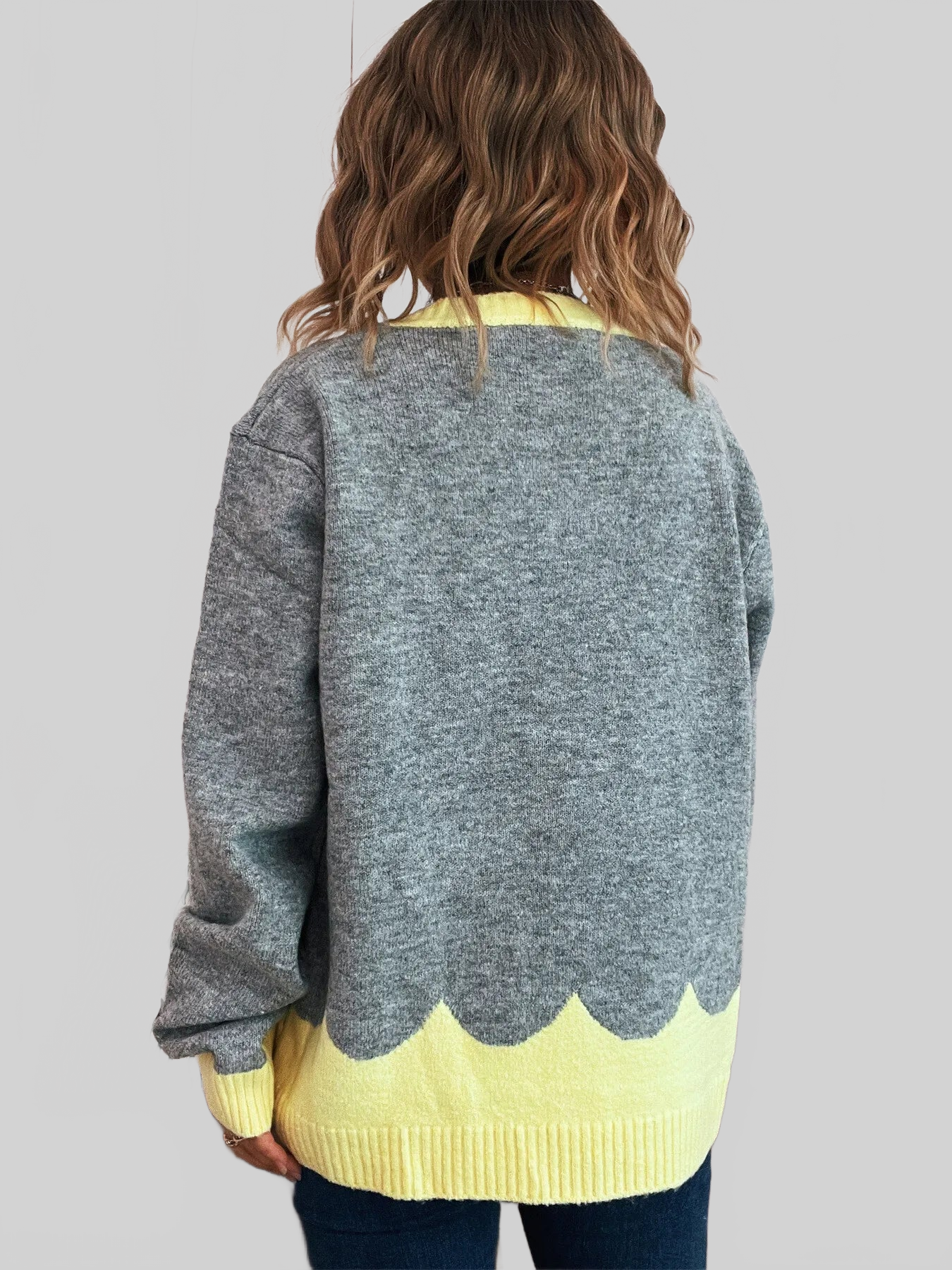 Button-Front Contrast Trim Cardigan nicholesgifts