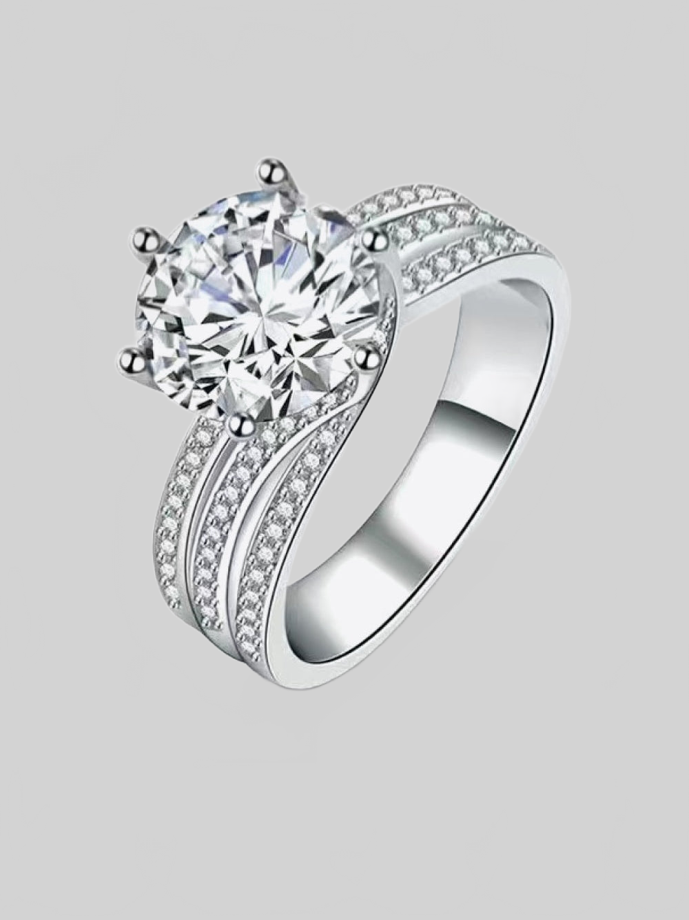 Women Adored 3 Carat Moissanite Three-Layer Ring nicholesgifts