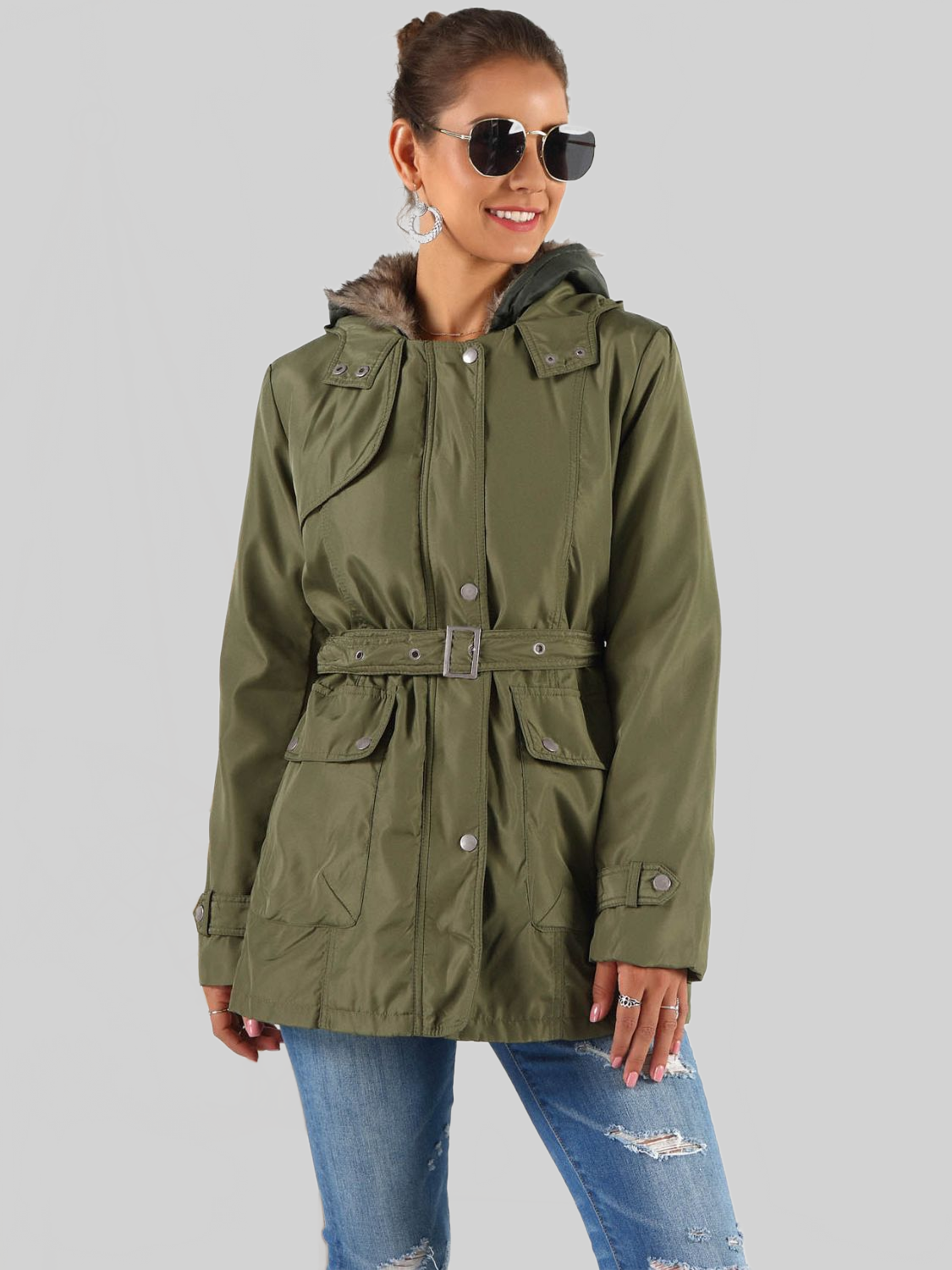 Ivy Lane Full Size Hooded Jacket with Detachable Liner Three-Way Wear NicholesGifts