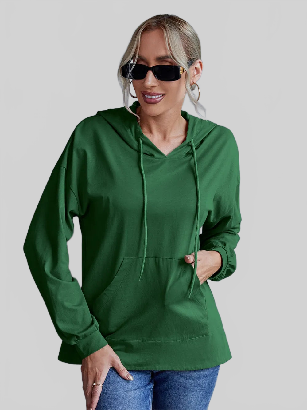 Ivy Lane Drawstring Pocketed Dropped Shoulder Hoodie NicholesGifts