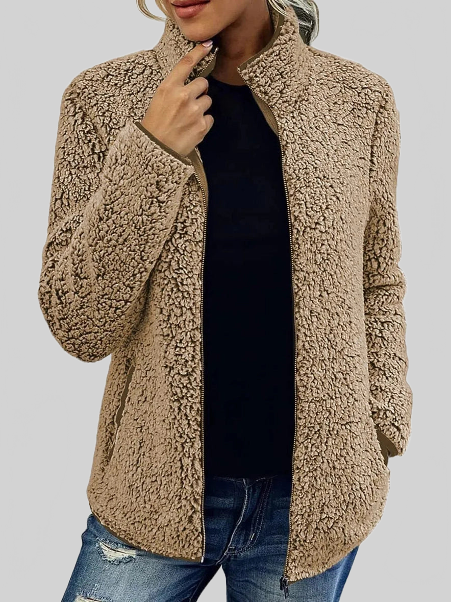 Pocketed Zip Up Turtleneck Jacket nicholesgifts
