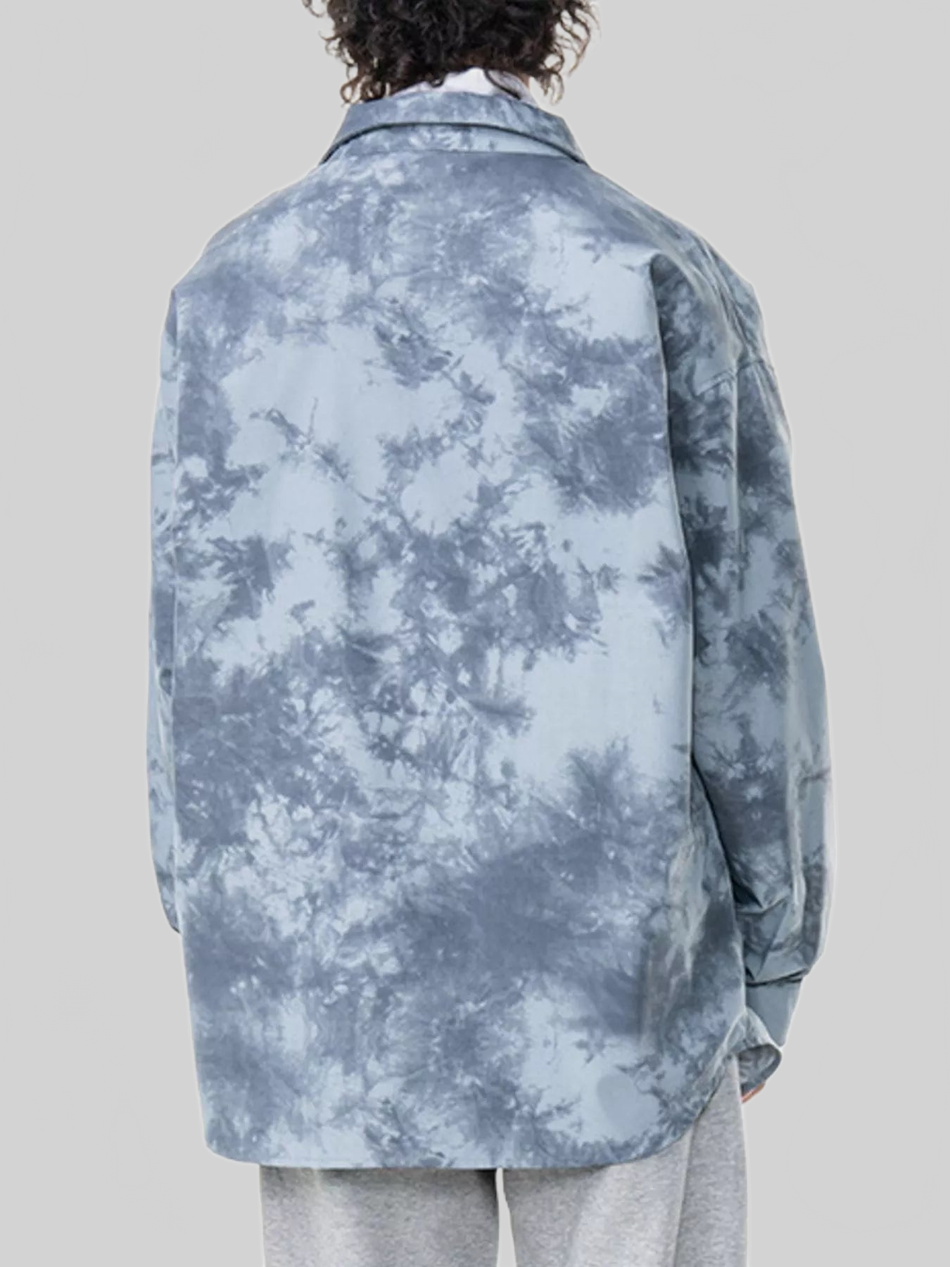 Men's Plus Size Tie-Dye Oversized Button-Up Shirt nicholesgifts