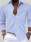 Men's Full Size Striped Button Up Long Sleeve Shirt Plus Size nicholesgifts
