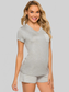 Striped Short Sleeve Top and Shorts Lounge Set nicholesgifts