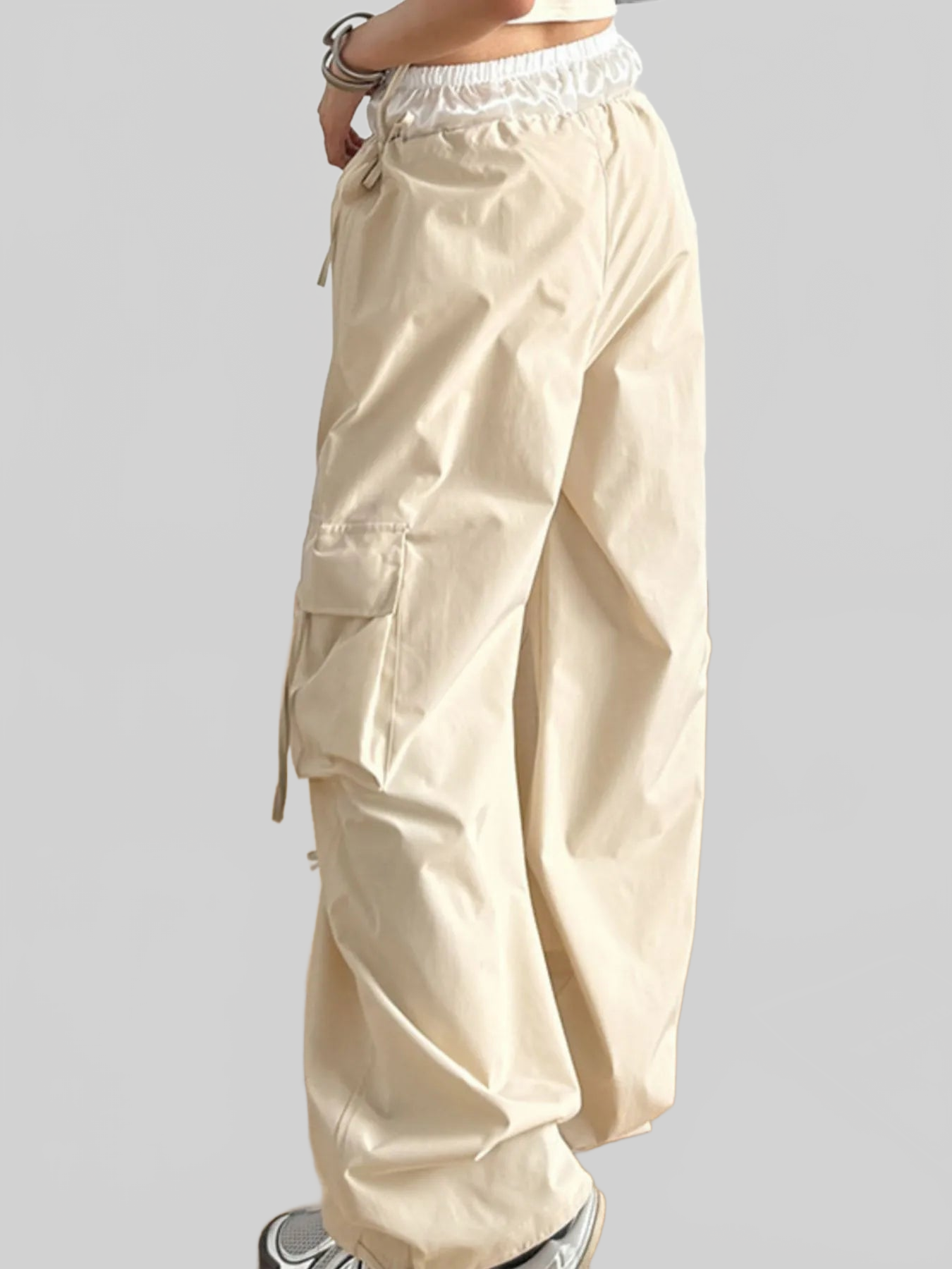 Women Cargo Wide Leg Pants with Bow Tie Details nicholesgifts