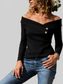 Off-Shoulder Long Sleeve T-Shirt nicholesgifts