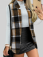 Plaid Open Front Collared Neck Vest nicholesgifts