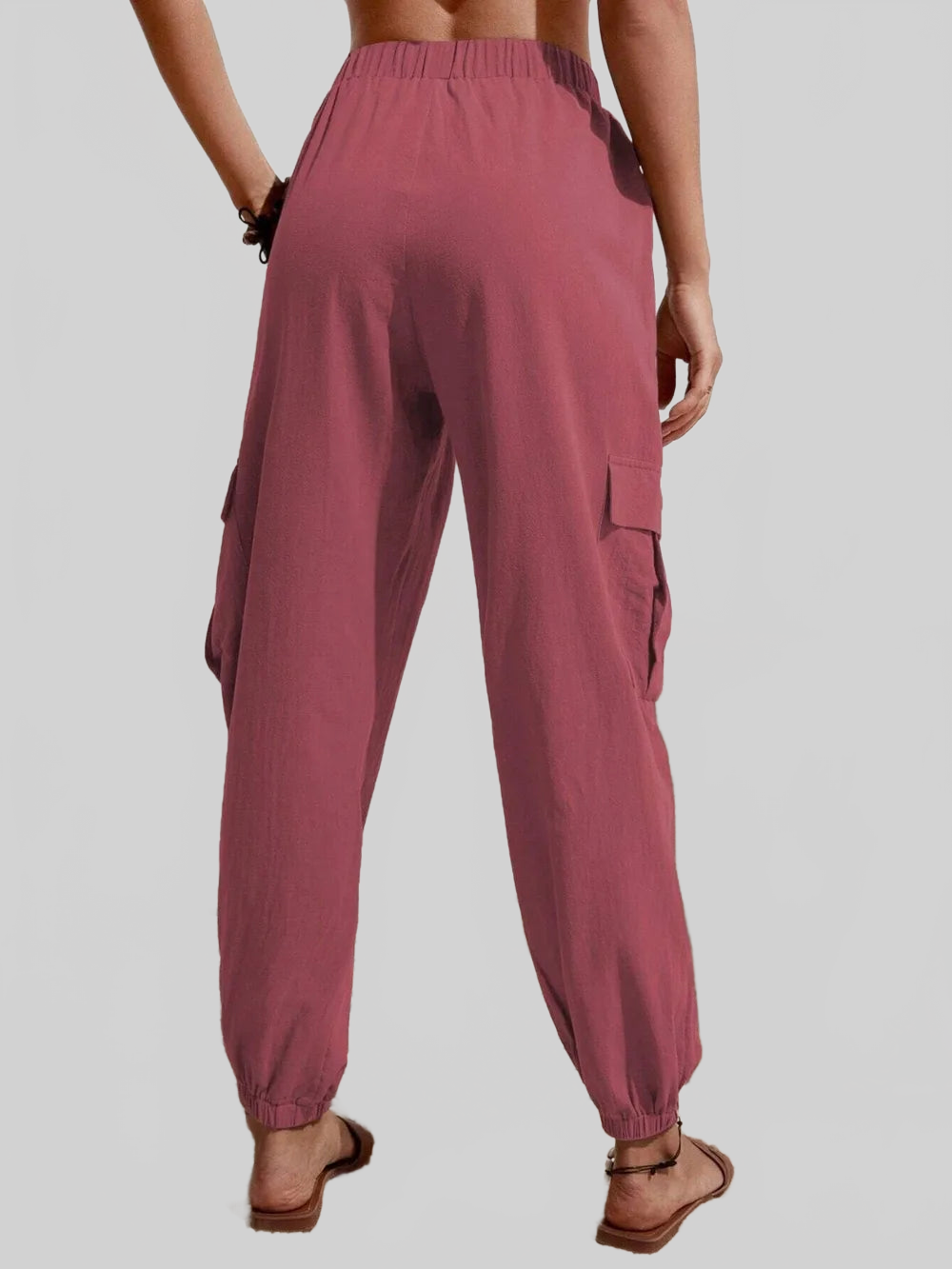 Drawstring Joggers with Cargo Pockets nicholesgifts