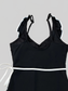 Women Ruffle Trim V-Neck One-Piece Swimsuit nicholesgifts