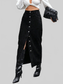 Button Front Denim Skirt nicholesgifts