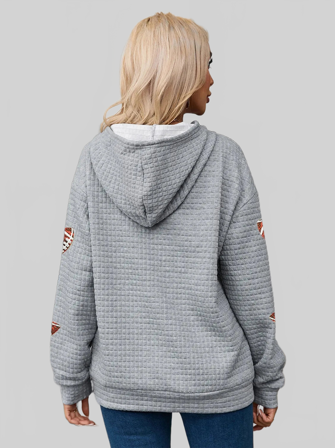 Drawstring Football Long Sleeve Hoodie NicholesGifts