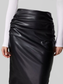 Women Slit Back Leather Skirt nicholesgifts